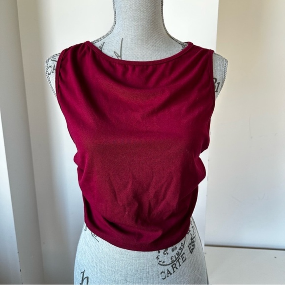 Cider Ruched Side Tank Top – Size XL (Burgundy Red, NWT)